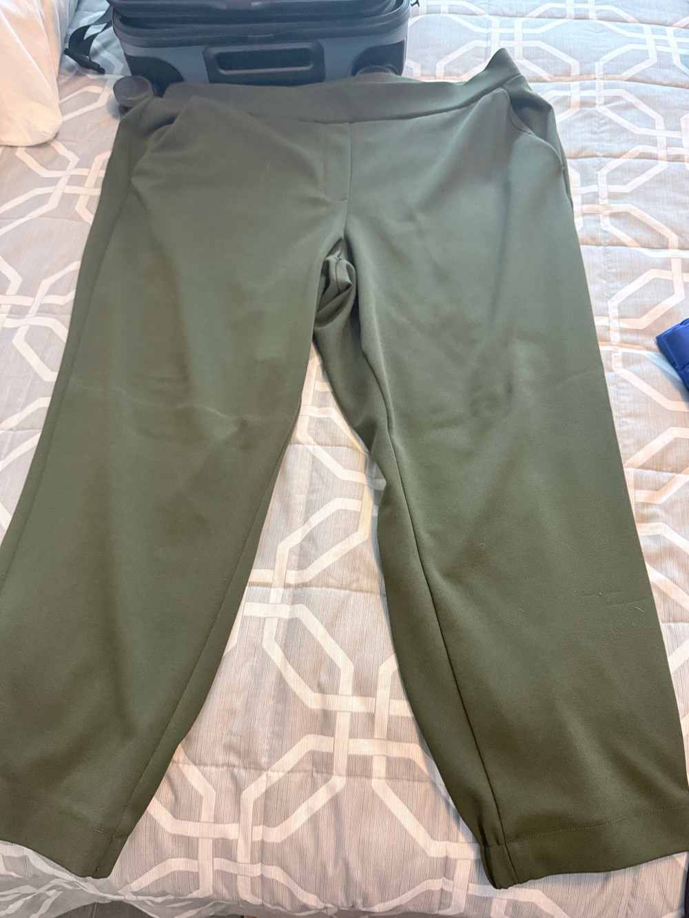 LOFT Olive Ponte Pull-On Pants